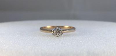 Solitär Ring 9 kt Gold 0,20 kt Diamant Brillant Größe M 1/2 1,8 g NEU