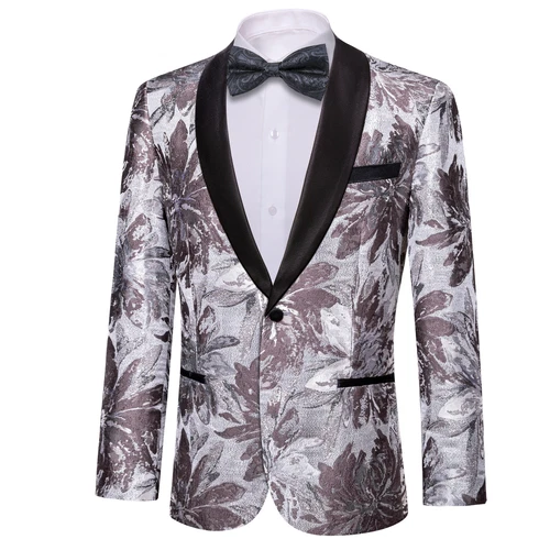 Para Hombres Floral Esmoquin Cena Chaqueta Calce Regular Chal Solapa Paisley Baile de graduación Fiesta Traje - Imagen 78 de 236