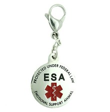 ESA Emotional Support Animal Stainless Steel Dog Cat Pet ID Tag