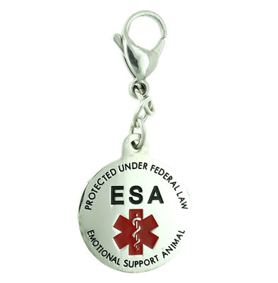 ESA Emotional Support Animal Stainless Steel Dog Cat Pet ID Tag