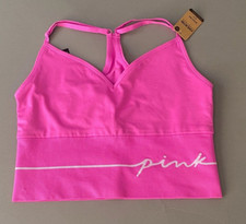 Victoria's Secret PINK Seamless Longline Sports Bra Pinkberry Size Small NWT