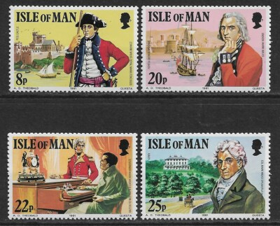 #ad 1981 Isle of Man Sg 197 200 150th Death Anniversary of Colonel Mark Wilks MNH GBP 1.47