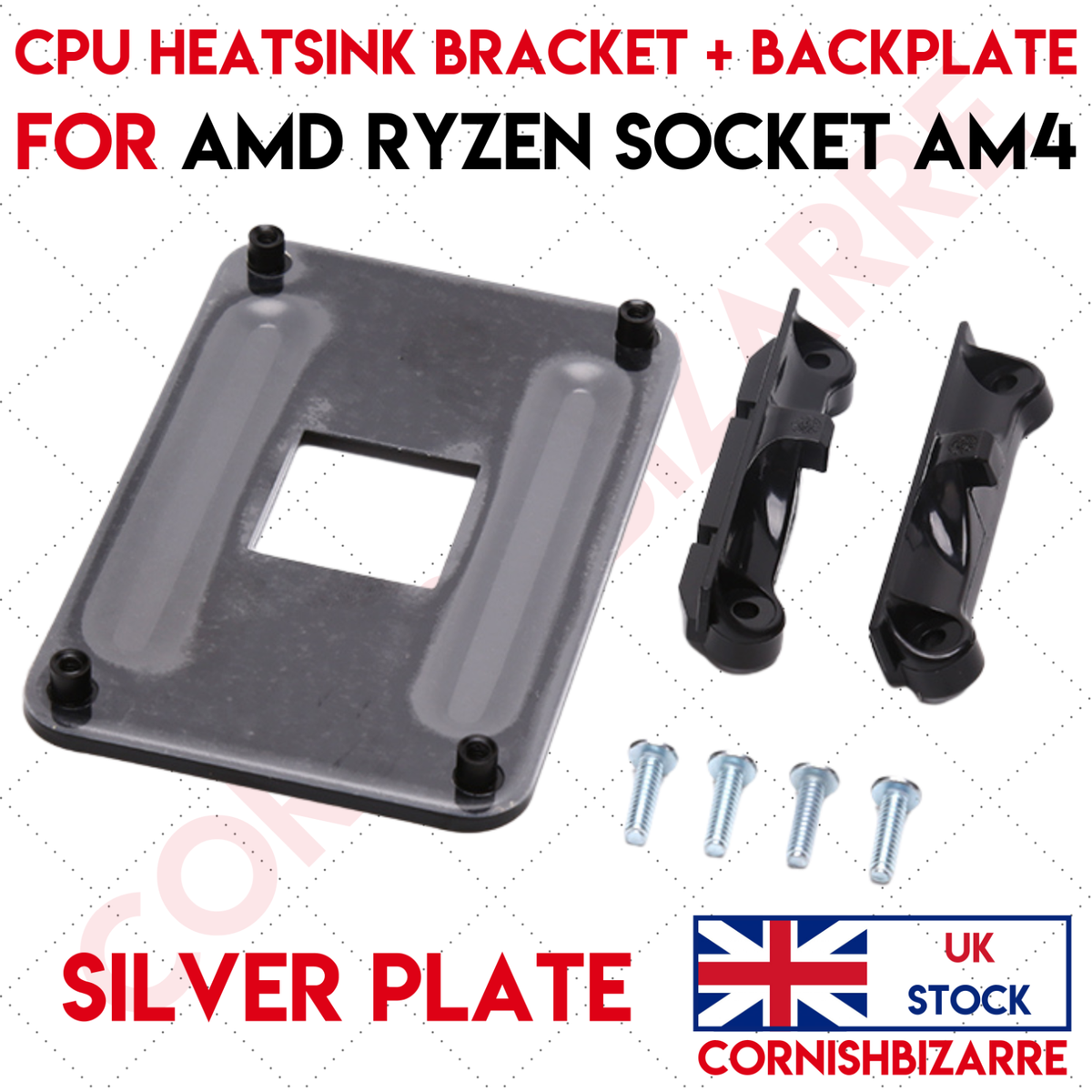 FOR AMD RYZEN SOCKET AM4 CPU HEATSINK MOUNT BRACKET SILVER