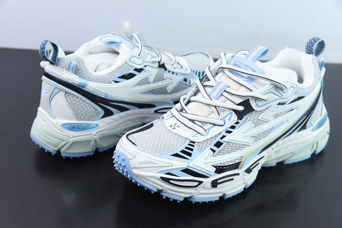 Off Arrow White Be Right Back Unisex Sneakers White Light Blue