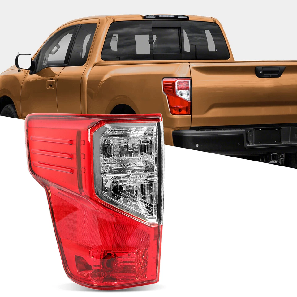 For 2016-2023 Nissan Titan XD Driver & Passenger Tail Lights Assembly Red Chrome - Image 2 of 4