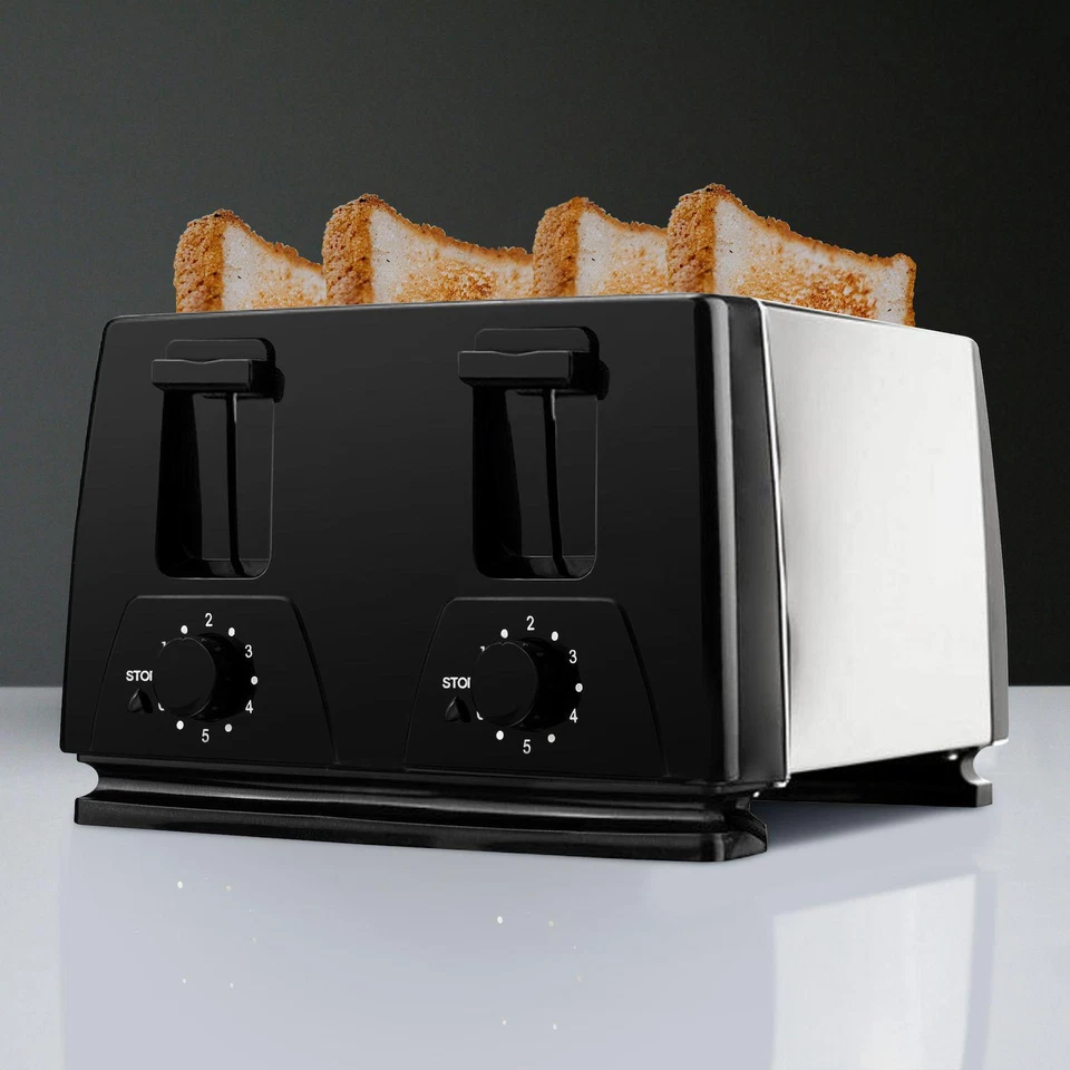 Brentwood 1300W 4 Slice Toaster In Black And Silver |4499 - Image 2 of 4