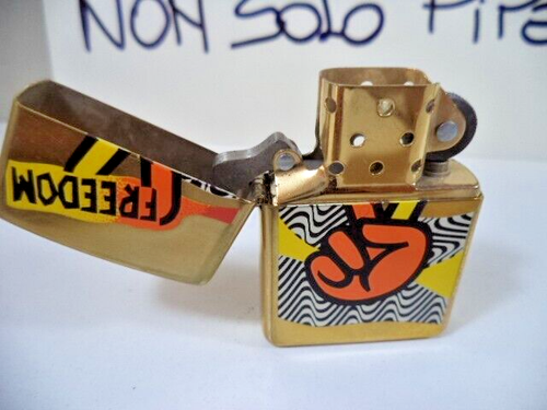 zippo lighter PEACE COLOR COLLECTION SERIES BRASS NUOVO ANNO 1995 4 PIECES - Imagen 3 de 17