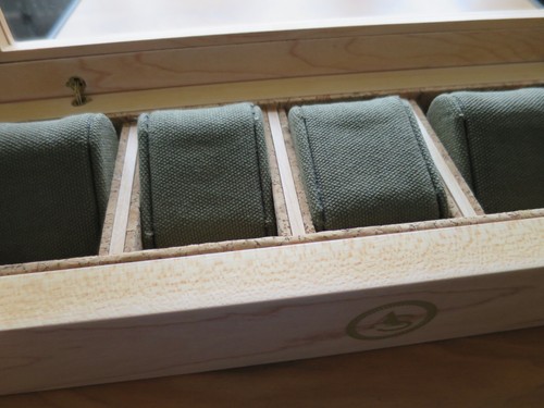 WOLF Analógico/Cambio Flatiron II 5 Piezas Arce Natural Madera Maciza Reloj Caja £405 - Imagen 10 de 21