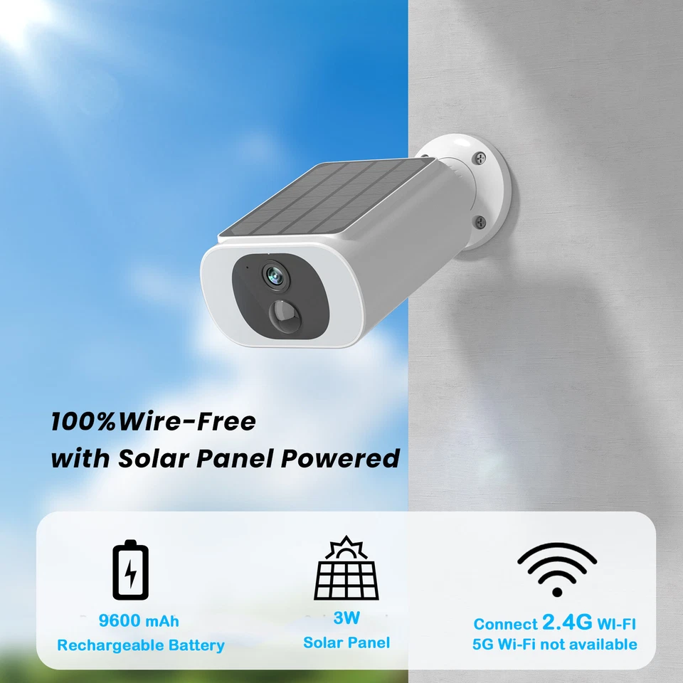 ANRAN Solar Battery Powered Wireless Security Camera System WiFi Outdoor 2K Home - Image 3 of 4