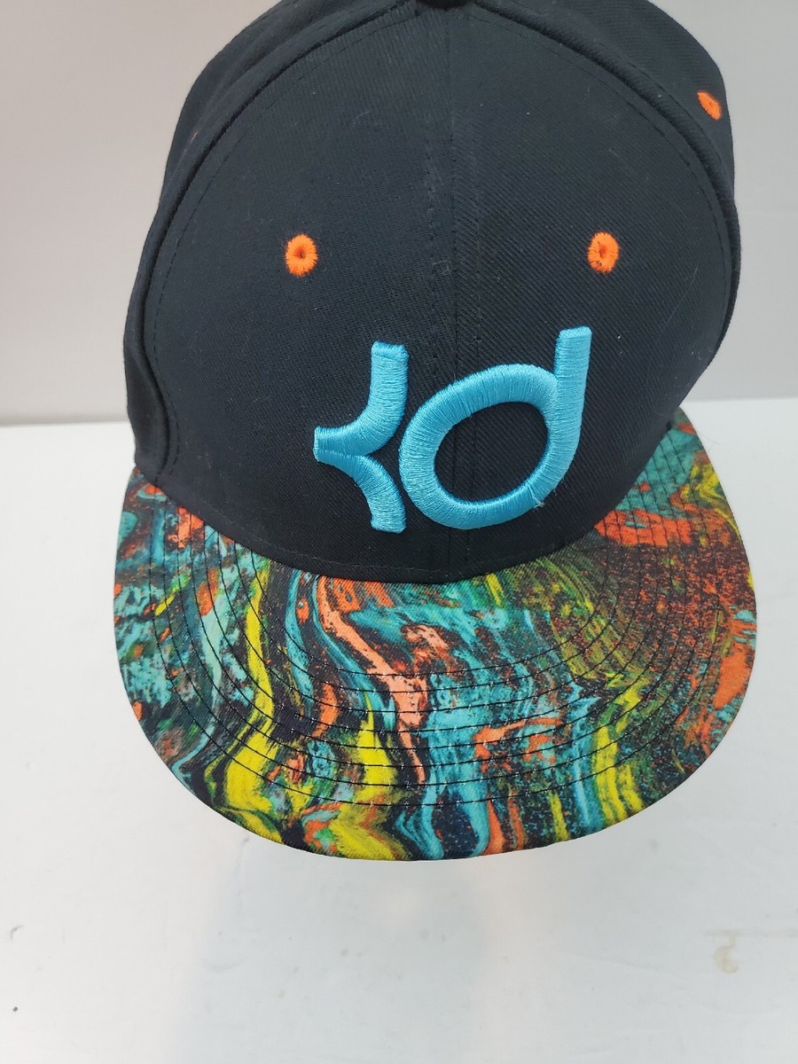 Nike True KD Kevin Durant Snap-Back Hat Cap. Black and Turquoise