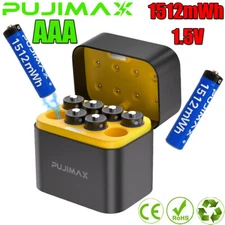 8 PCS PUJIMAX AAA 1.5V 1512mWh Rechargeable Lithium-ion Battery + Charging Box