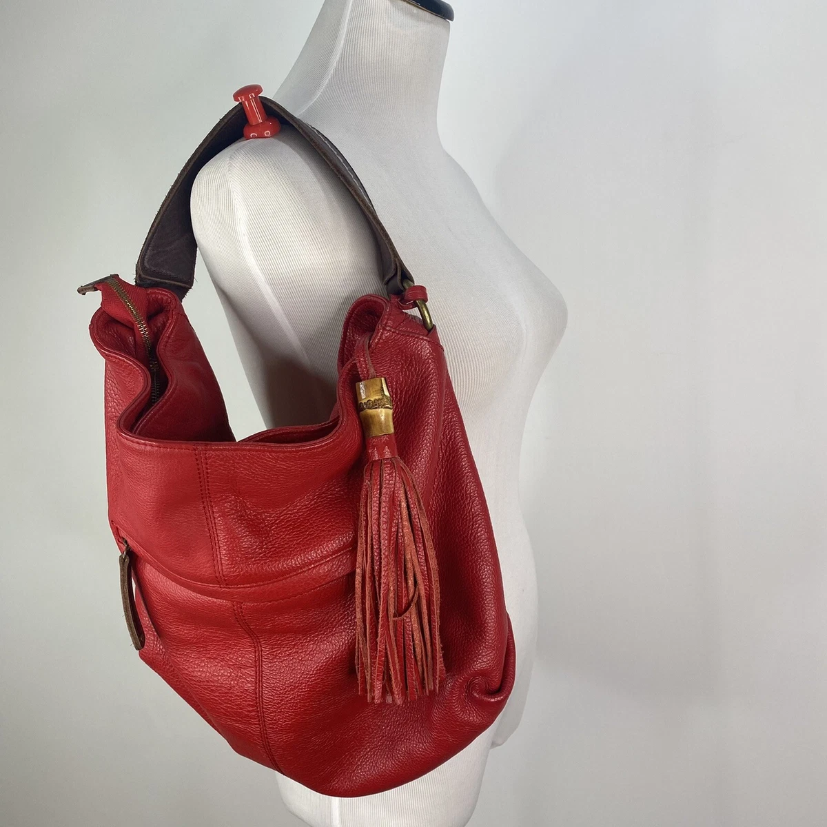 Red hobo bag sale