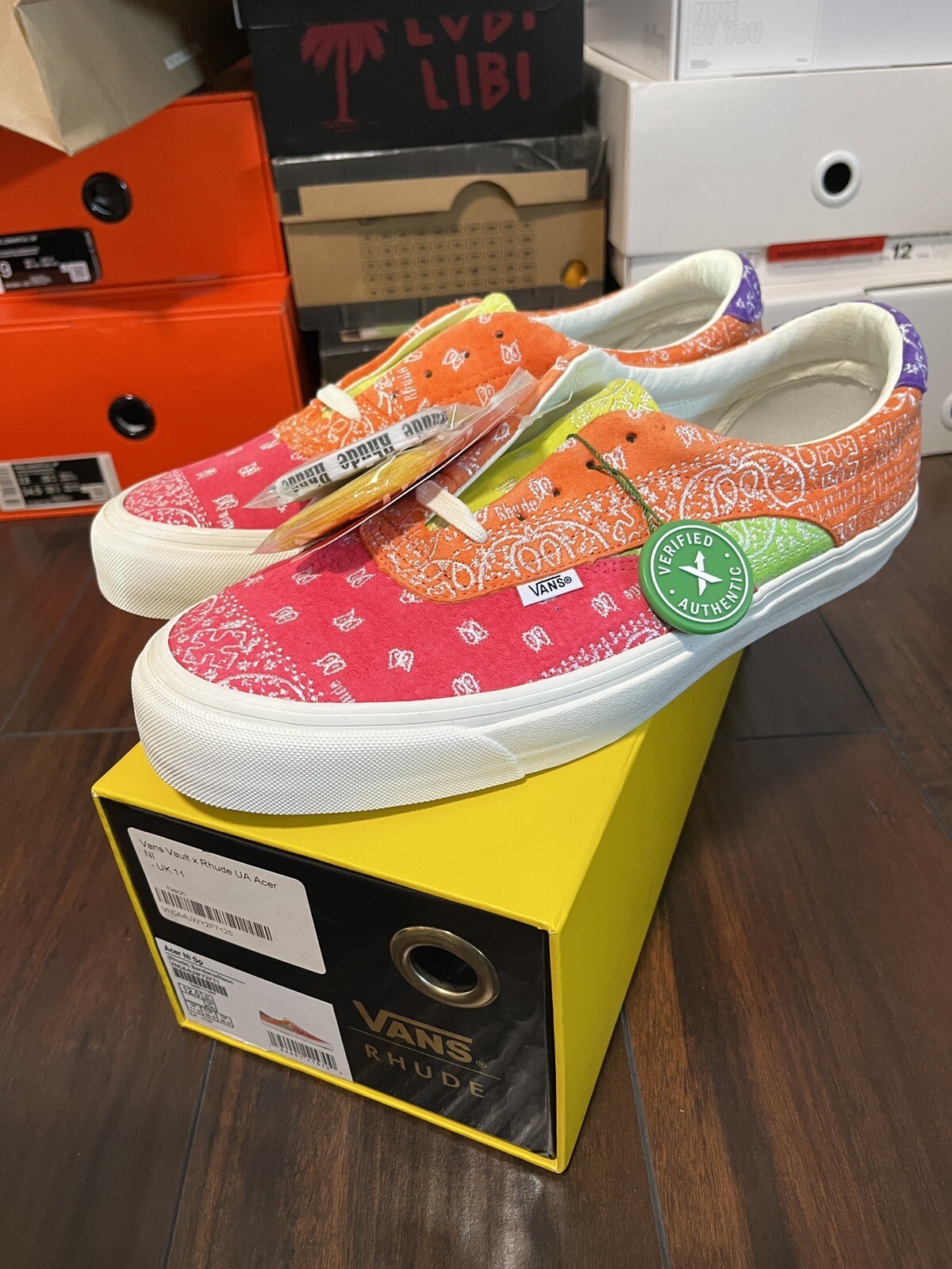 New Vans Acer Ni SP Rhude Bandana Neon Multicolor Mens SIZE 12