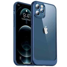 iPhone 12 Pro Max -CASEKOO Crystal Clear/Blue BING Phone Case Shockproof +Stand