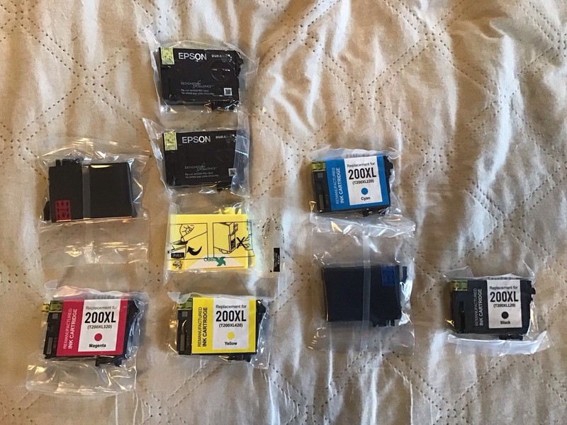 Epson & Unbranded Inkjet Printer Cartridges Yellow Magenta Cyan Black 200 200XL