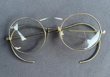 Antique 12K Gold Filled Windsor Eyeglasses Round Wire Rim Berkshire Case Madison
