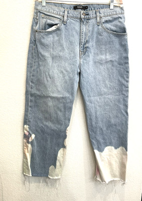 Sloane Hudson jeans Wide Leg Boho Bleached Crop Neutralize Women's size 30