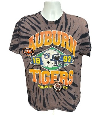 Y2K Auburn University Tigers Football Shirt Men Large Tie Dye Unique Patches