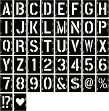 12 Inch Letter Stencils Symbol Numbers Craft Stencils, 42 Pcs 12 inch 