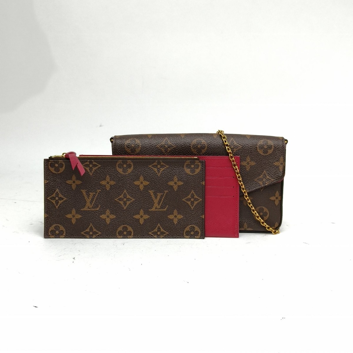 LOUIS VUITTON POCHETTE FELICIE Felice Pochette Chain Monogram PVC Crossbody Bag View 2