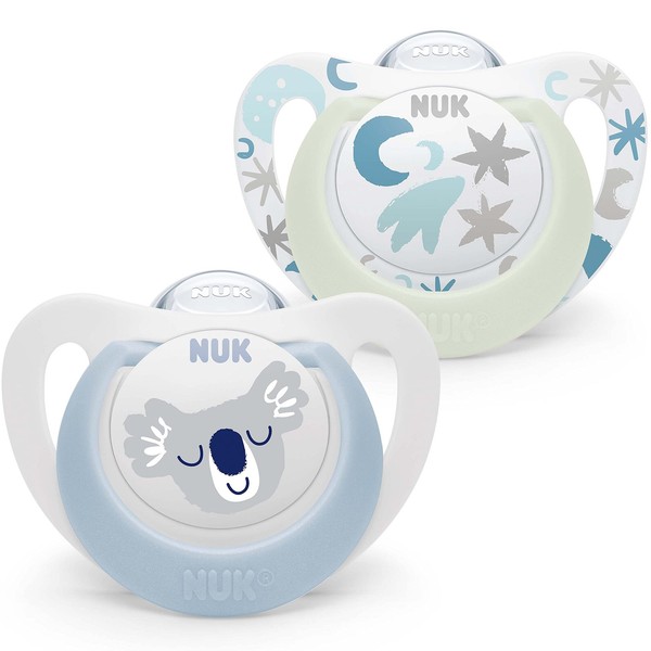 Nuk Star Night & Day Schnuller 0-6M | Leuchtend | Bpa-Frei Silikon | 2Er Set-image