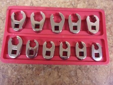 Vtg 11 Pc. Heavy Duty Crows Feet Set 38 Drive Metric 9mm - 19mm With Tray