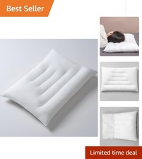 Machine Washable Queen Size Slim Pillow - Light  Airy Down Alternative Comfort