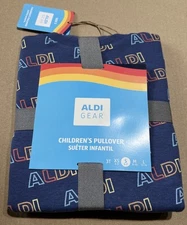 Aldi Gear Children’s Pullover - Blue With Logo - New With Tags - Size S (6-7)