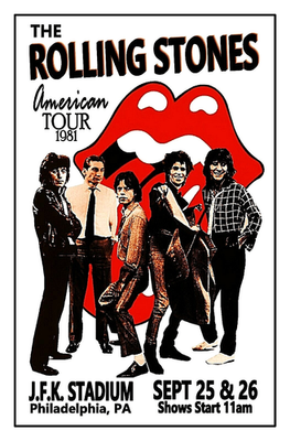 The Rolling Stones 1981 Concert Poster JFK STADIUM Philadelphia PA