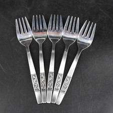 VTG Amefa ROYAL DAMASK Set of 5 Salad Forks Stainless Steel Holland 5 7/8"