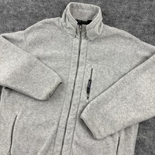 Vtg 90s Patagonia Deep Pile Fleece Jacket Mens L Gray Coat USA Full Zip
