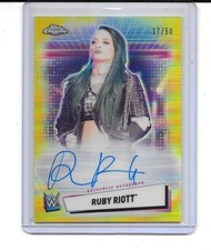2021 TOPPS CHROME WWE RUBY RIOTT GOLD REFRACTOR  AUTO ON CARD AUTOGRAPH # 17/50