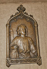Vintage Burwood religious wall plaque depicts Saint Anthony with a praying child — photo 1