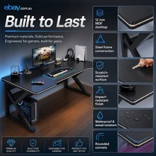 Eeeza Gaming Desk Computer Desks Table Study Home Ofiice Stand Table 140CM — image 9