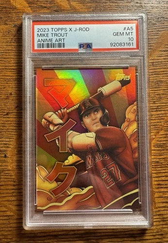 2023 Topps x J-Rod Mike Trout Anime Art #A-5 PSA 10 GEM MT