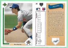 1991 Upper Deck Star Rookie Eric Karros RC #24 Los Angeles Dodgers👍