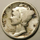 1916 S Mercury Dime 90% Silver VG-Details  "Actual Coin Pictured- Not Cleaned"