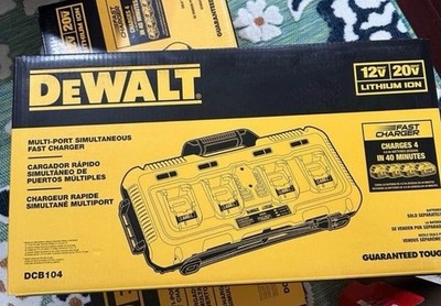 DEWALT DCB104 4-Port Battery Charger 12v/20v/60v Lithium XR, Fast Charging.