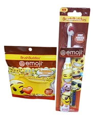 Brush Buddies Emoji Sonic Toothbrush Battery Powered + 36 Flossers Kids Set New