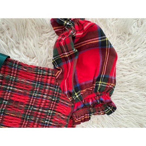 CUTE Badgley Mischka Girls Red Tartan Plaid Holiday Dress Size 5 Party Winter - Picture 3 of 8