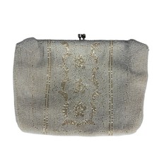 Vintage La Regale Beaded Clutch Purse Ivory Chain Strap Evening Bag