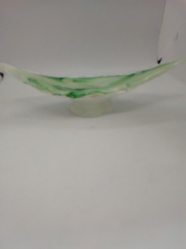 Stunning Mid Century Murano Green Glass Bowl/Dish 26cm X 10cm - Picture 13 of 16