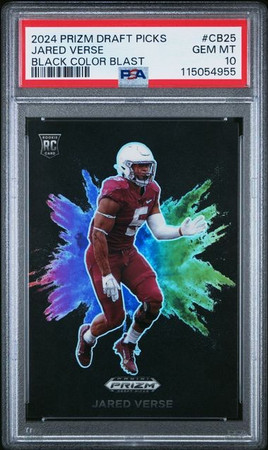 JARED VERSE 2024 PANINI PRIZM DRAFT BLACK COLOR BLAST CASE HIT RC #25 PSA 10 GEM