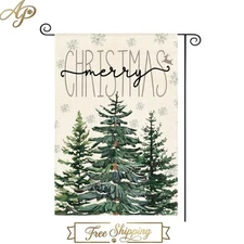 Merry Christmas Garden Flag 12x18 - Double Sided Holiday Decor for Outdoors