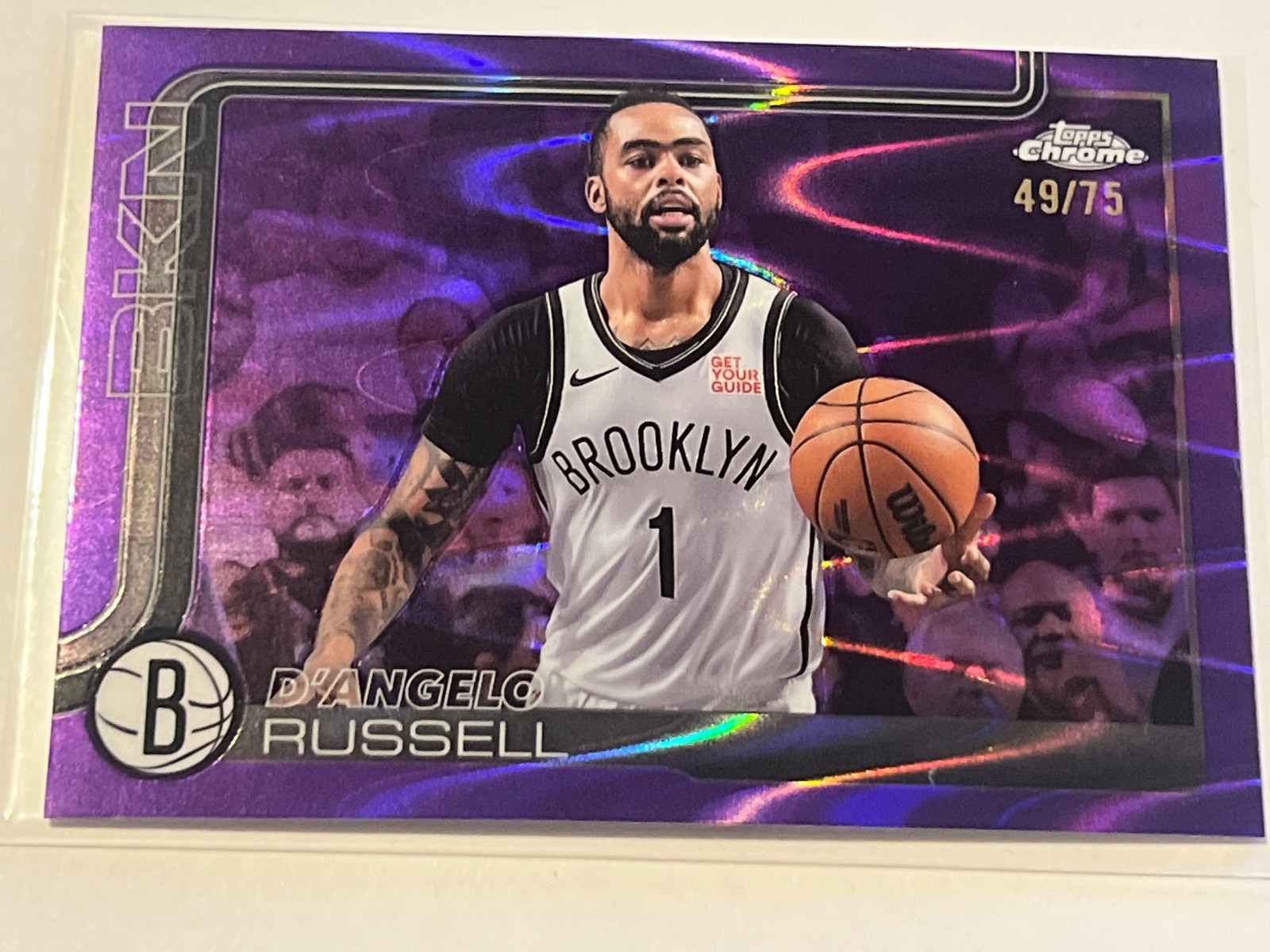 2025-26 Topps Chrome - D'Angelo Russell #79 Purple Raywave Refractor /75 (Read)