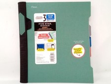 Five Star Advance College Ruled Notebook, 3 Subject, 150 Sheets -Green- 11"x8.5"