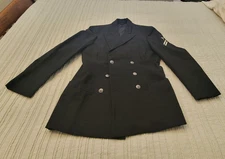 Vintage US Navy Men's Peacoat Medic Coat Black Large Wool Military History LKNU
