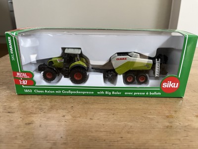 SIKU -  1:87 scale, No.1852 - CLAAS AXION TRACTOR with CLAAS BIG BALER - Boxed