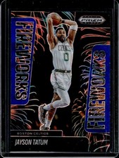 2024-25 Panini Prizm Black Jayson Tatum Fireworks Blue Ice Prizm #/125 Celtics