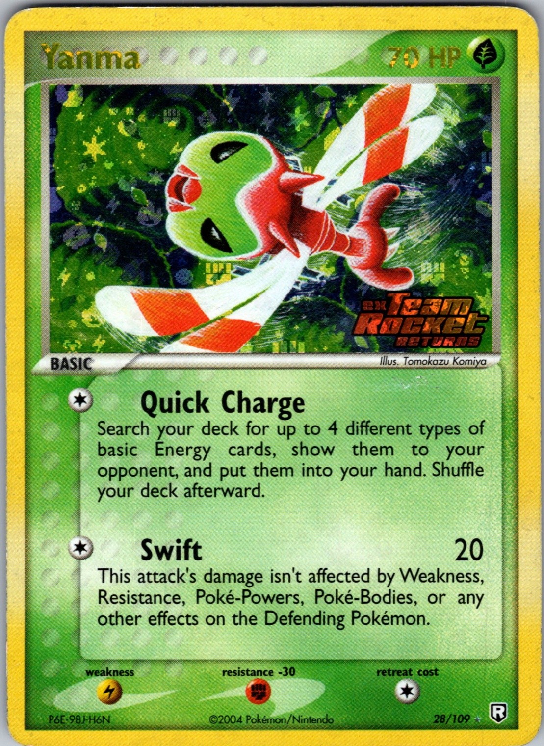 Yanma REVERSE HOLO Rare Team Rocket Returns 28/109 NM